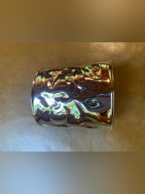 Wide silver tone artisan style cuff 2.5”
